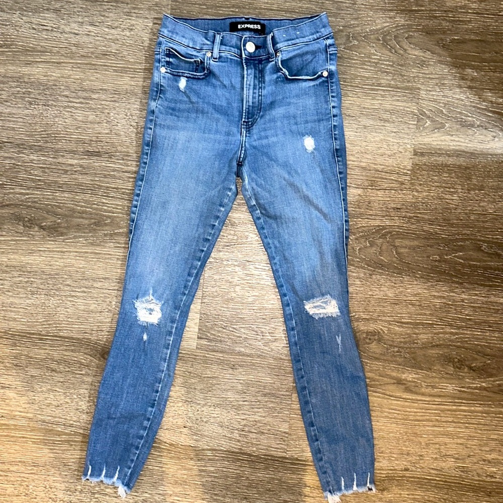 Express distressed jeggings